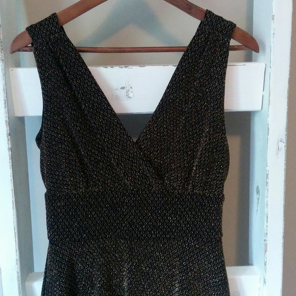 Dressbarn Black & Gold Party Dress, Size 8 - Picture 2 of 6